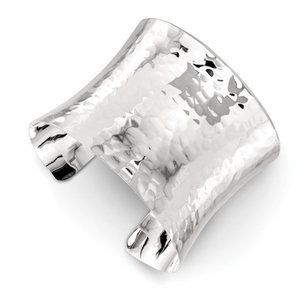 Sterling Silver Hammered cuff Bangle Bracelet